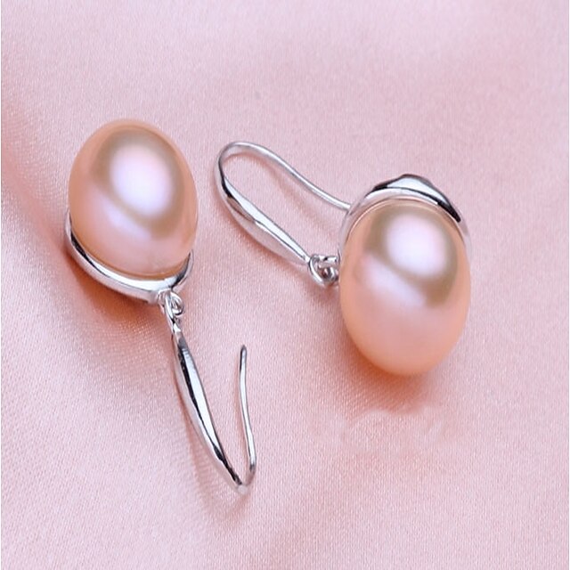  Women's Pearl Stud Earrings Drop Earrings Ladies Elegant Fashion Sterling Silver Pink Pearl Earrings Jewelry White / Black / Purple For Party Daily