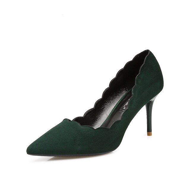  Mulheres Sapatos Flanelado Primavera / Outono Conforto Saltos Preto / Cinzento / Verde