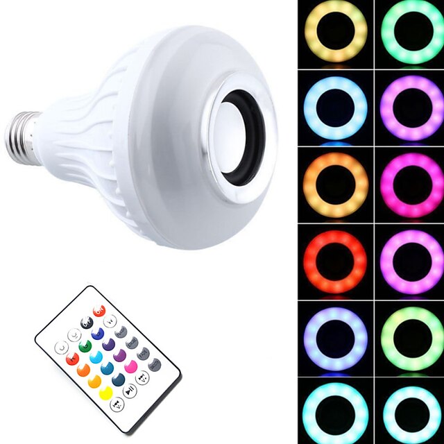  1pc 7 W 500 lm E26 / E27 LED Smart Bulbs T 26 LED Beads SMD 5050 Bluetooth / Dimmable / Remote-Controlled Color-changing 85-265 V / RoHS / FCC