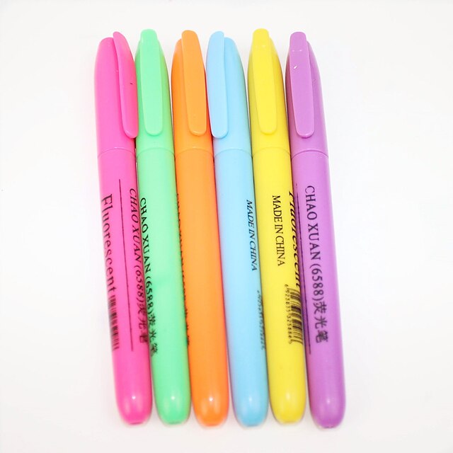  6 stuks / set fluorescerende pen