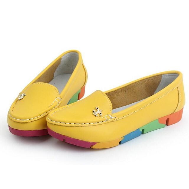  Femme Polyuréthane Printemps / Automne Confort Mocassins et Chaussons+D6148 Jaune / Vert / Bleu