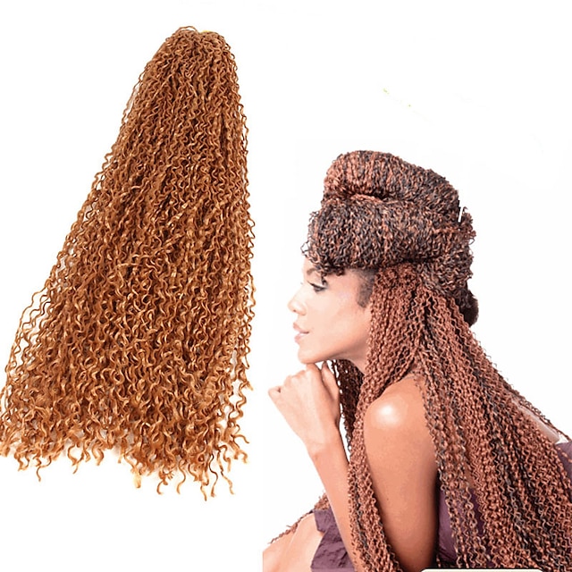  Afro / Crochê / Weave Curly 100% cabelo kanekalon 100% cabelo kanekalon Afro Kinky Tranças / Extensões de Cabelo Natural Tranças de cabelo Diário