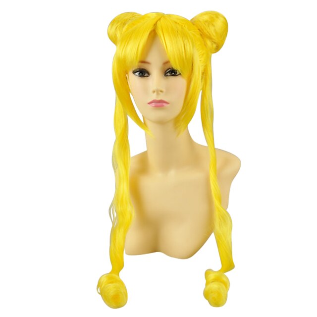  Cosplay Wigs Sailor Moon Sailor Moon Anime Cosplay Wigs 100 CM Heat Resistant Fiber Women's