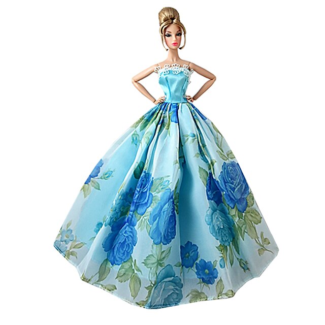  4 pcs Pentru Barbie Verde + Albastru + Roz + Violet Mov Poliester Rochie Pentru Fata lui păpușă de jucărie