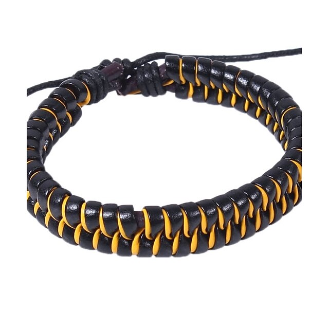  Men's Women's Leather Bracelet - Leather Bracelet Yellow / Red / Blue For Street Going out