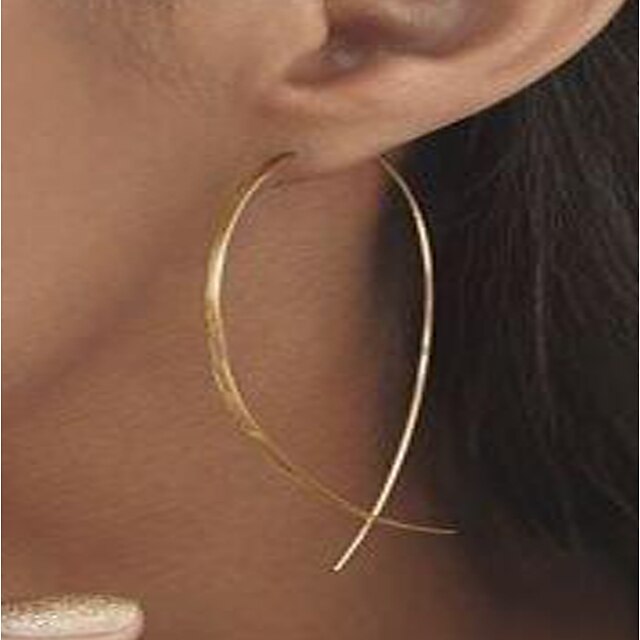  Stud Earrings Hoop Earrings For Women's Street Club Gold Plated Alloy