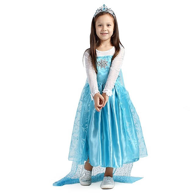  Prințesă DinBasme Costume Cosplay Cosplay de Film rochie de vacanță Albastru Rochie Crăciun Halloween An Nou Șifon