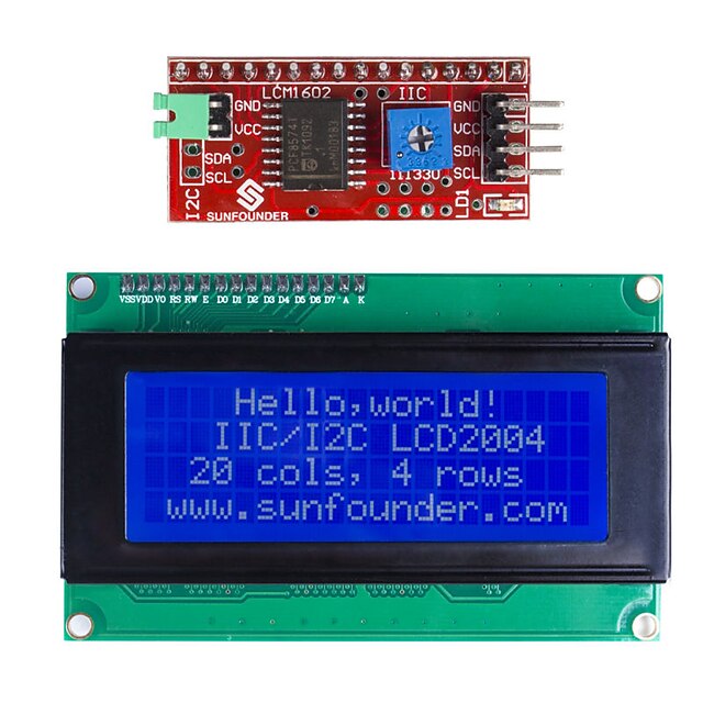  IIC / I2C seriële LCD-2004 module display voor (voor Arduino) (werkt met officiële (voor Arduino) boards)
