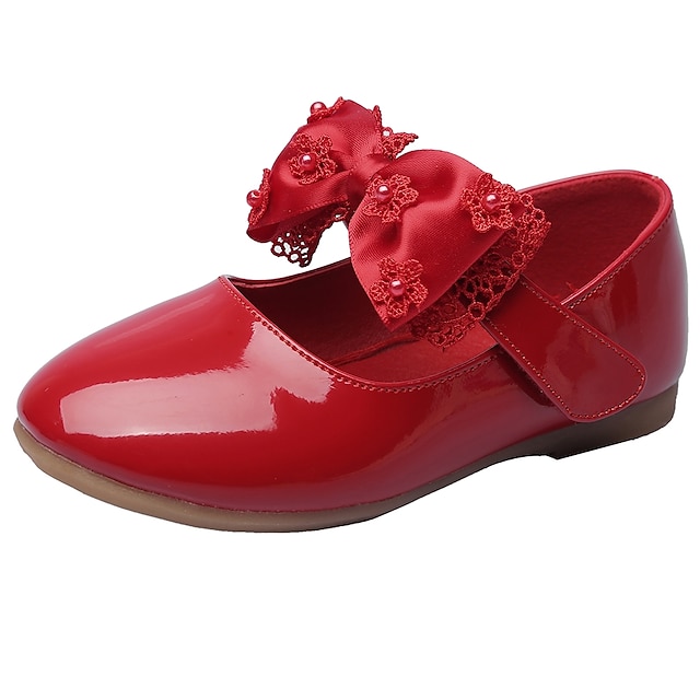  Chica Bailarinas Confort Mary Jane Zapatos para niña florista Semicuero Niños pequeños (4-7ys) Boda Vestido Pajarita Cinta Adhesiva Rojo Blanco Negro Otoño Primavera / TPR (Goma Termoplástica)