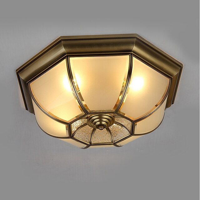  4-Light 50 cm Mini Style Flush Mount Lights Metal Glass Oil-rubbed Bronze Traditional / Classic 110-120V 220-240V / E26 / E27
