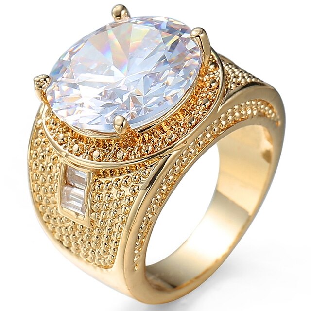  Knuckle Ring Cubic Zirconia Solitaire Black Gold Zircon Copper Luxury Elegant Fashion 6 7 8 9 10 / Unisex / Engagement Ring