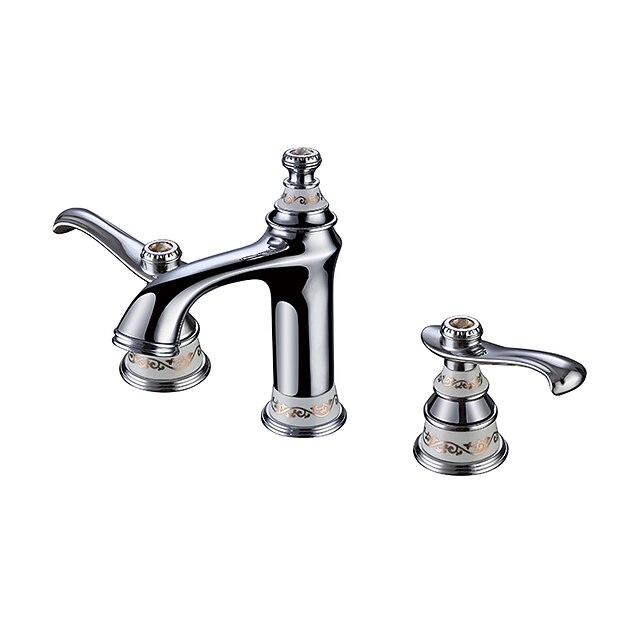  Bathroom Sink Faucet - High Quality Chrome Widespread Two Handles Three Holes
