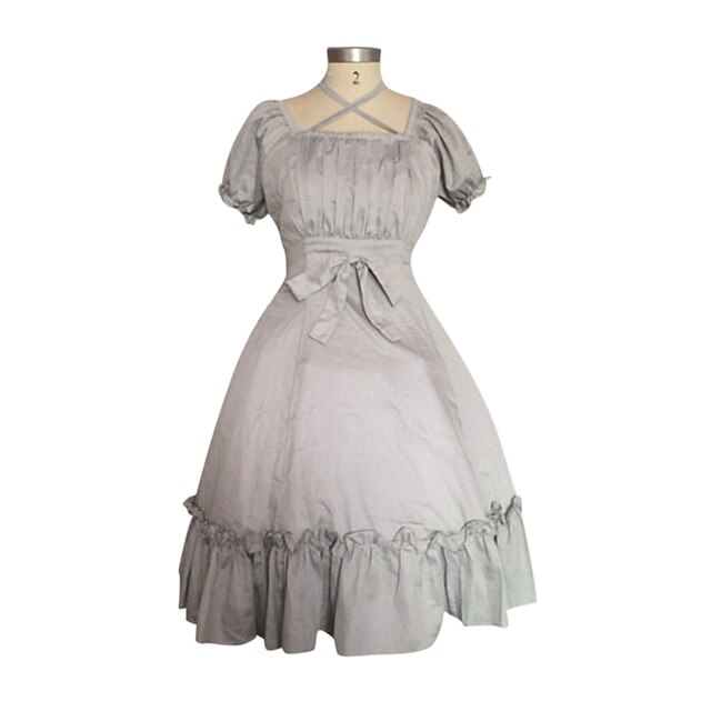 Princess Sweet Lolita Dress Women S Girls Cotton Japanese Cosplay Costumes Black Gray