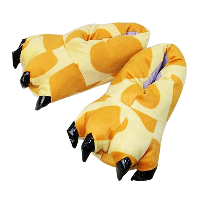  Adults' Kigurumi Pajamas Slippers Giraffe Animal Onesie Pajamas Polyester Cotton Yellow Cosplay For Men and Women Animal Sleepwear Cartoon Festival / Holiday Costumes / Shoes