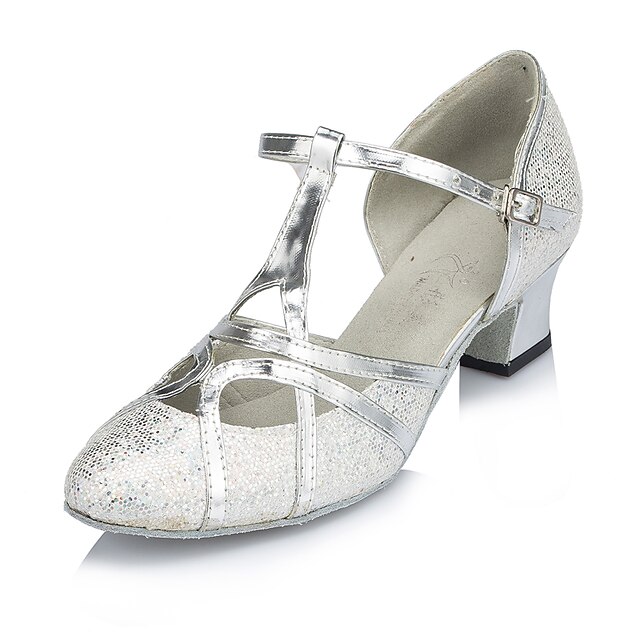  Női Dance Shoes Modern cipők Szandál Sportcipő Csat Tűsarok Személyre szabható Arany / Ezüst / Professzionális