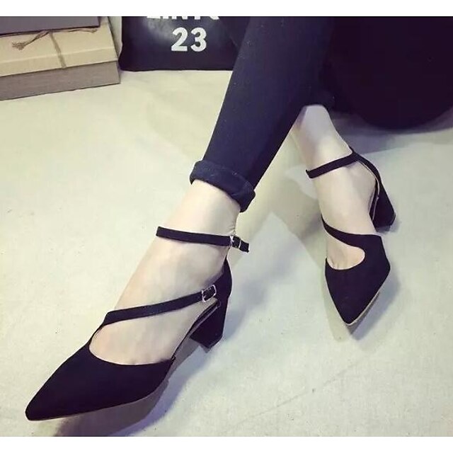  Women's Loafers & Slip-Ons Casual Summer Block Heel Comfort Nappa Leather Black Gray