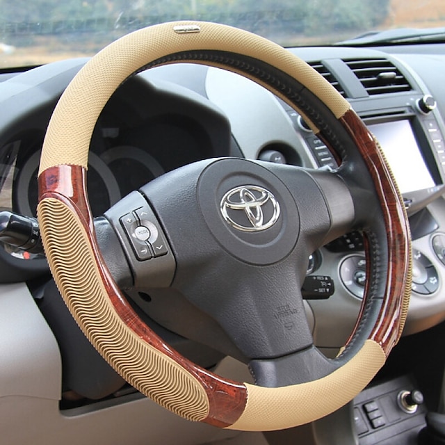  Steering Wheel Covers Rubber 38cm Black / Beige / Gray For universal
