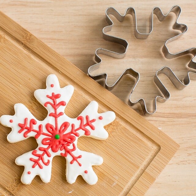  חג המולד פתיתי שלג עוגיות חותך נירוסטה ביסקוויט עוגה עובש מטבח אפייה כלים