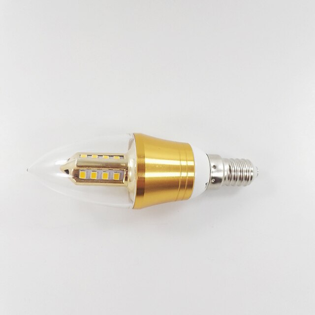  1pç 3 W Luzes de LED em Vela 650-700 lm E14 16 Contas LED SMD Decorativa Branco Quente 85-265 V / 1 pç / RoHs