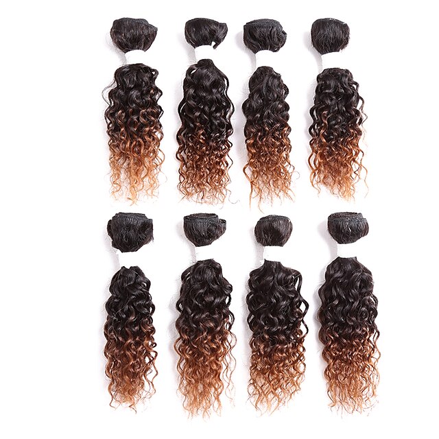  Brazilian Hair Curly Classic Human Hair Ombre Hair Weaves / Hair Bulk Human Hair Weaves Human Hair Extensions / Short