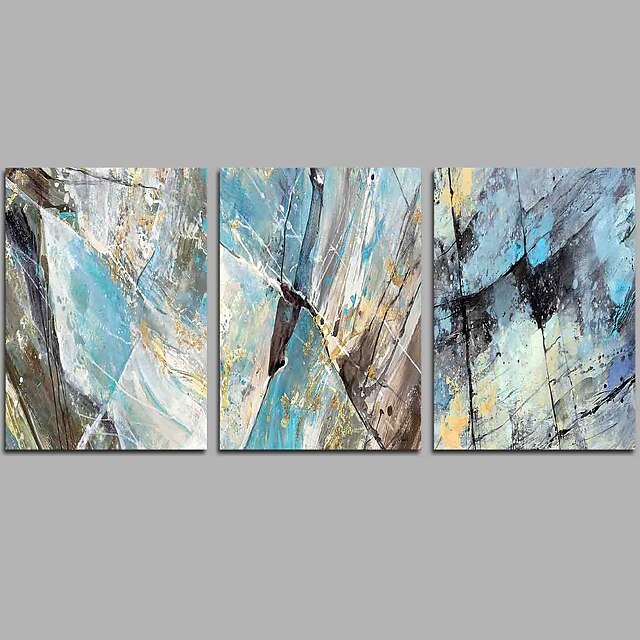  Oil Painting Hand Painted - Abstract Comtemporary Simple Stretched Canvas / Three Panels