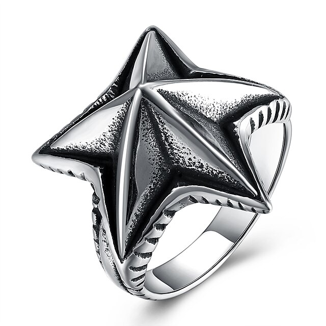  Heren Statement Ring Roestvast staal Zeester Modieus Hip-hop Oversized Modieuze ringen Sieraden Zilver Voor Feest Feestdagen 8 / 9 / 10 / 11 / 12