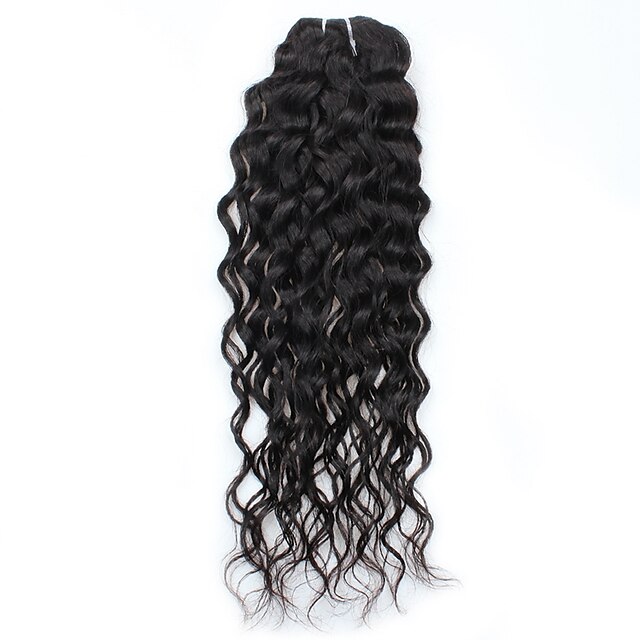  1 Bundle Hair Weaves Peruvian Hair Water Wave Human Hair Extensions Unprocessed Human Hair / Short / 8A