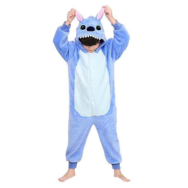  Dla dzieci Piżama Kigurumi Potwór Niebieski potwór Zwierzę Niejednolita całość Piżama Onesie Piżama zabawny kostium Flanela Polar Cosplay Dla Chłopcy i dziewczęta Święta Animal Piżamy Rysunek