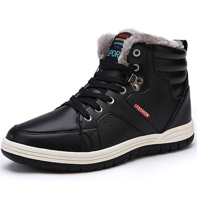  Bărbați Pantofi de confort Nappa Leather Iarnă Casual Cizme Negru / Albastru Închis / Maro / Dantelă / În aer liber