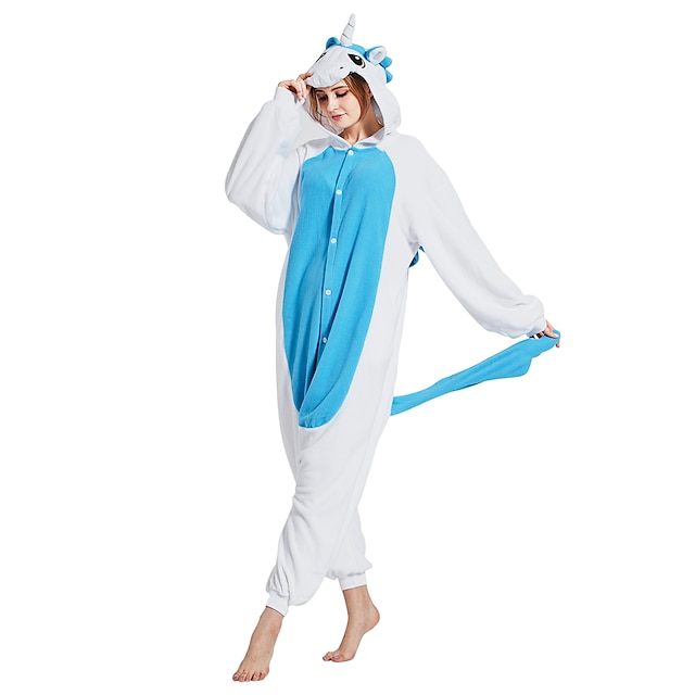  Dospělé Pyžamo Kigurumi Jednorožec Zvířecí Slátanina Overalová pyžama Pyžama polar fleece Kostýmová hra Pro Dámy a pánové Vánoce Oblečení na spaní pro zvířata Karikatura