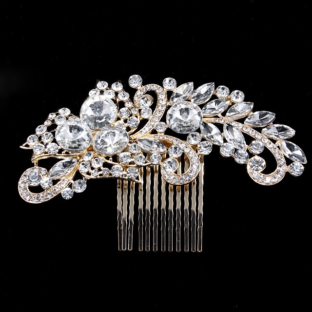  Rhinestone / Alloy Hair Combs / Headwear with Floral 1pc Wedding / Special Occasion / Party / Evening Headpiece