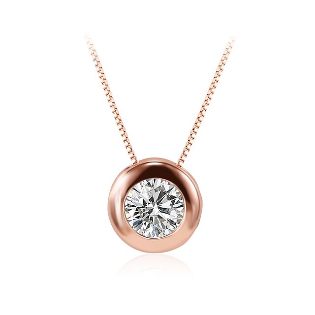  Women's Crystal / Cubic Zirconia Pendant Necklace / Chain Necklace - Rose Gold Plated Sweet, Fashion, Elegant Rose Gold Necklace For Wedding, Party