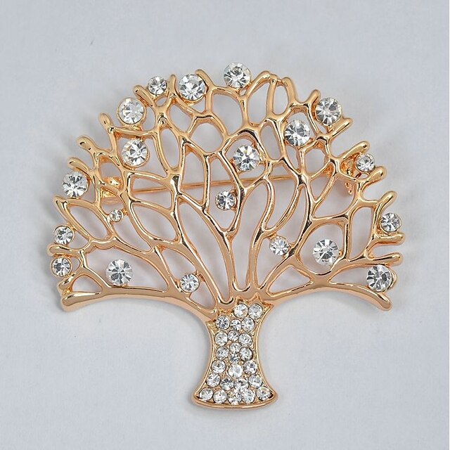  Pentru femei Broșe Copacul Vieții viață copac Elegant Dulce Broșă Bijuterii Auriu Pentru Zilnic Oficial