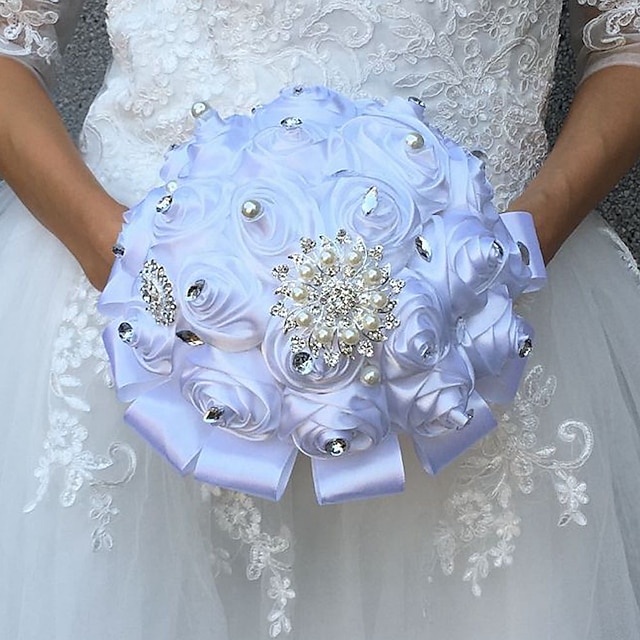 Wedding Flowers Bouquets / Artificial Flower Wedding Lace / Silk 9.84