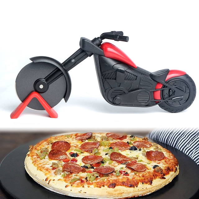  motorfiets pizza cutter roestvrij staal wiel mes fiets fiets roller pizza chopper slicer schilmessen