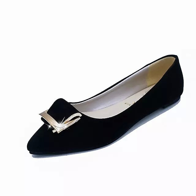  Women's PU(Polyurethane) Spring Comfort Flats Walking Shoes Flat Heel Pointed Toe Split Joint Black / Pink / Light gray