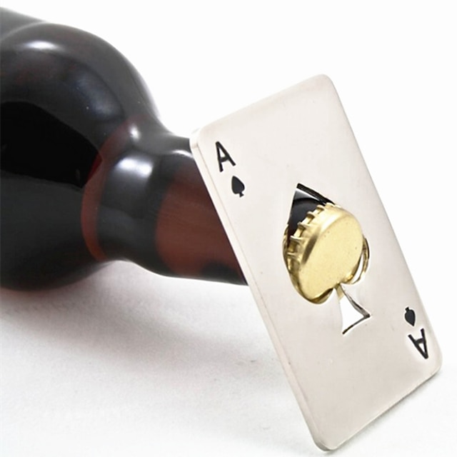  card de poker deschizator de sticle de bere șurubelniță de bere accesorii pentru vin din oțel inoxidabil as de pică carte de poker