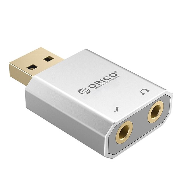  orico sk02 tarjeta de sonido usb externa estéreo micrófono altavoz auriculares jack de audio 3.5mm mini cable adaptador unidad libre para