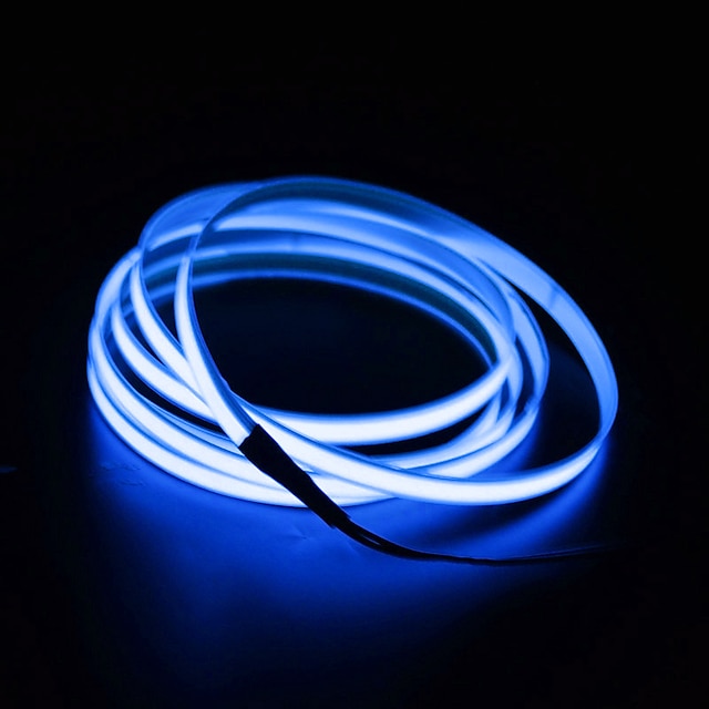  LED Lichtband LEDs EL 2M Strip 2,3 mm Weiß Rot Blau Wasserdicht Selbstklebend Neonelektrolumineszenzdraht Leuchtstreifen