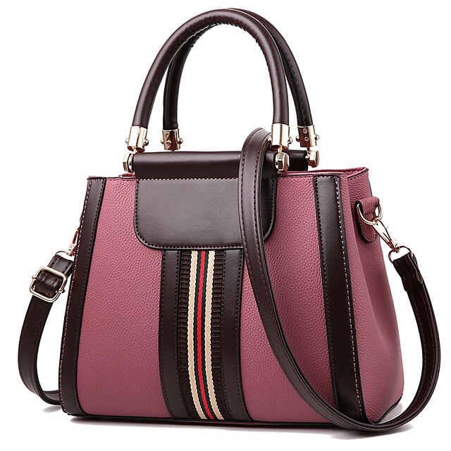  Women's Bags PU(Polyurethane) Tote Zipper Red / Blushing Pink / Gray