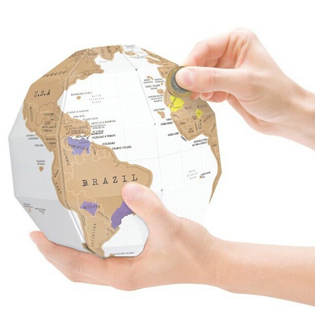  1 pcs Globe Scratch Map Jigsaw Puzzle Adult Puzzle Map 3D Jumbo Paper Kid's Adults' Toy Gift