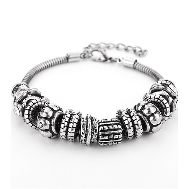  Men's Chain Bracelet Geometrical Gothic Hip-Hop Alloy Bracelet Jewelry Silver For Daily Date