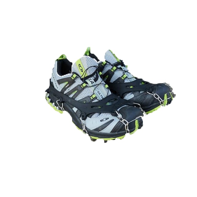  Traction Cleats Crampons Outdoor Professional Non-Slip Metal Alloy Rubber Metal Climbing Outdoor Exercise Black