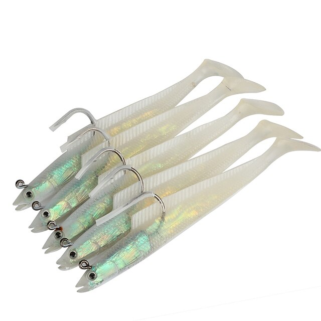  5 pcs Fishing Lures Soft Bait Jig Head Shad Soft Jerkbaits Sinking Fast Sinking Bass Trout Pike Sea Fishing Bait Casting Ice Fishing