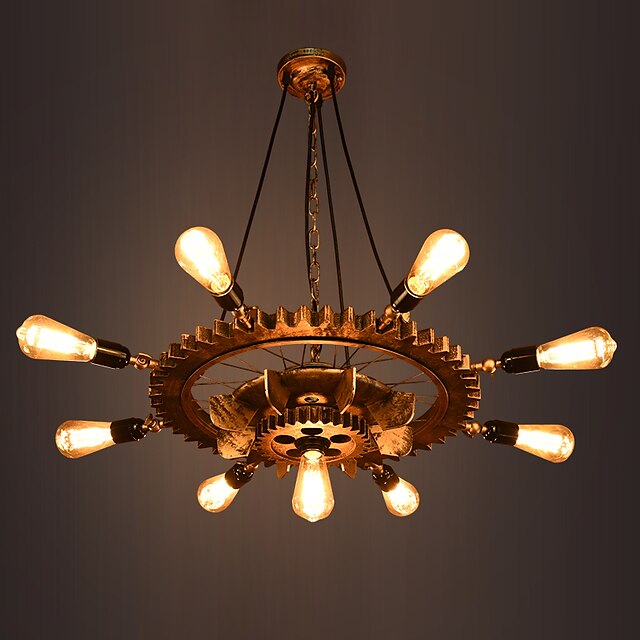  9 świateł 60 cm Regulowany Lampy widzące Metal Szkło Przemysłowy Malowane wykończenia Retro / Vintage 110-120V 220-240V