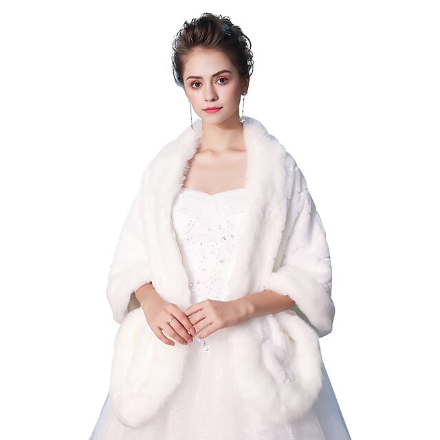  Sleeveless Shawls Faux Fur Wedding / Party / Evening Women's Wrap With Smooth