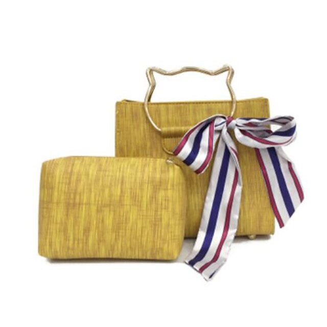  Women's Bags PU Bag Set 2 Pieces Purse Set Zipper Blushing Pink / Yellow / Khaki