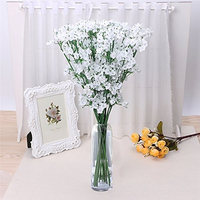  Artificial Flowers 5 Branch Pastoral Style Baby Breath Tabletop Flower