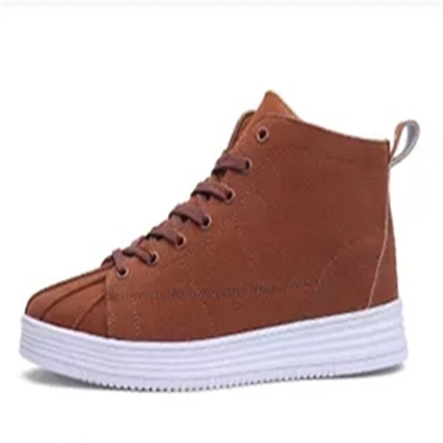  Men's Comfort Shoes Snow Boots Winter Casual Boots Walking Shoes Leather Slip Resistant Light Coffee / Light Brown / Camel / Lace-up