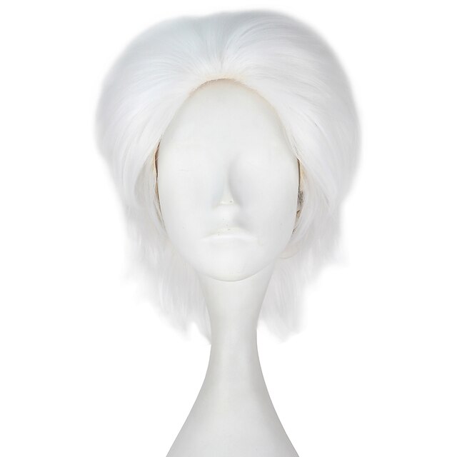 Synthetic Wig Straight Straight Wig Short White Synthetic Hair Men's ...